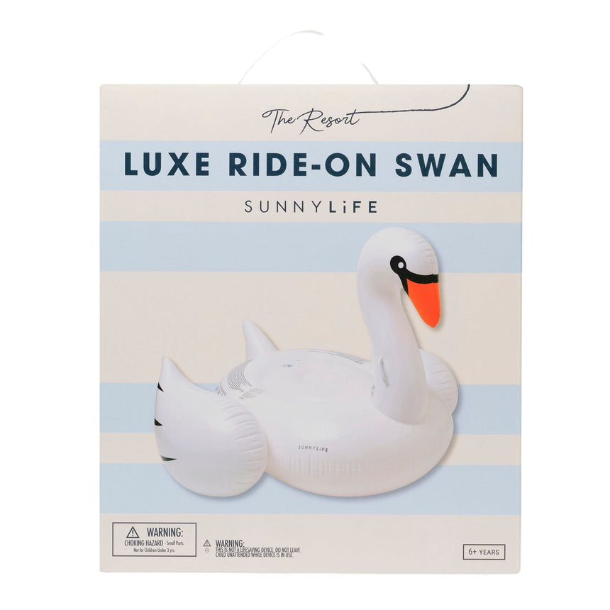 Sunnylife The Resort Original Luxe Ride-On Float Swan Deniz Yatağı 