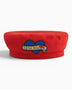 tête bleue Coeur Canvas French Beret Red
