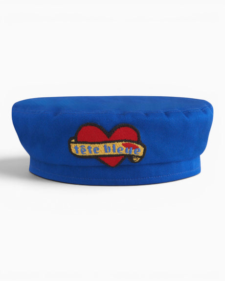 tête bleue Coeur Canvas French Beret Electric Blue