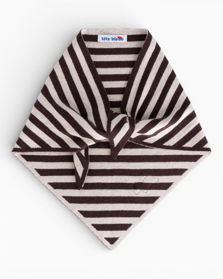 tête bleue Joan Striped Cashmere-Blend Triangle Scarf