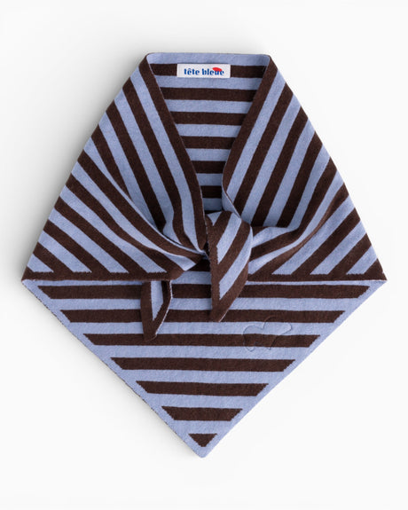 tête bleue Joan Striped Cashmere-Blend Triangle Scarf