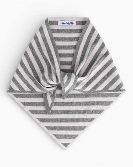 tête bleue Joan Striped Cashmere-Blend Triangle Scarf