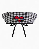 tête bleue Lilou Tie-Back French Beret Black