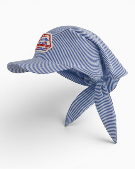 tête bleue Rielle Sardine-Patch Linen Blend Visor Bandana