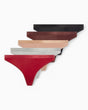 Calvin Klein Thong 5PK Modern Logo - Kadın Blk/Gry H/Jnbrry/Cpr Earth/Rstd Rt