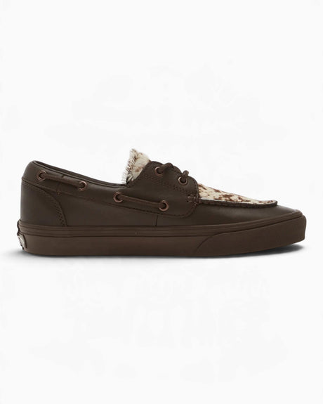 Vans 2-Eyelet Boat Shoe Pony Hair Loafer Pony Hair Dark Brown