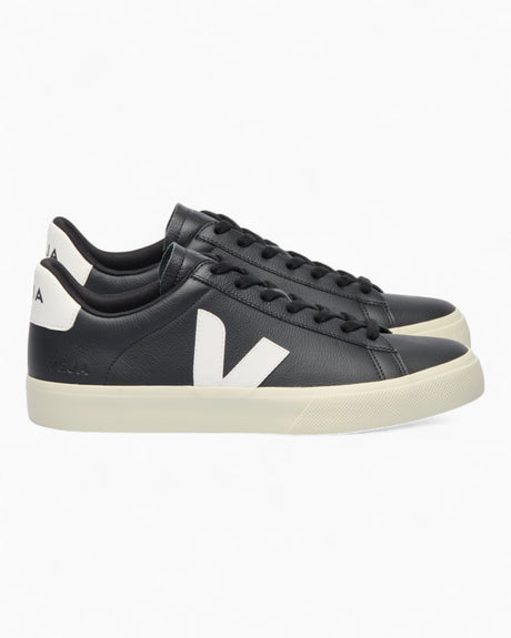 VEJA Campo Chromefree Leather Erkek Sneaker Black/White