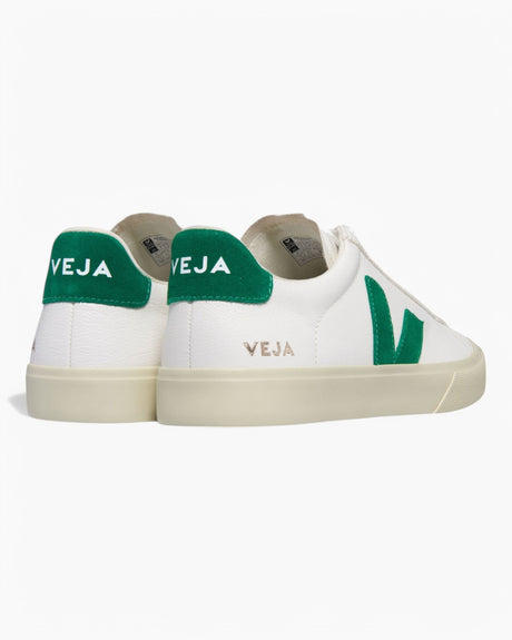 VEJA Campo Chromefree Leather Kadın Sneaker Extra White/Emeraude
