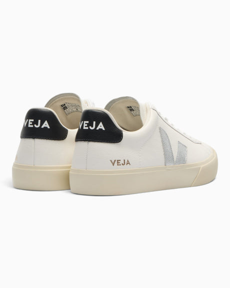 VEJA Campo Chromefree Leather Kadın Sneaker White/Silver/Black
