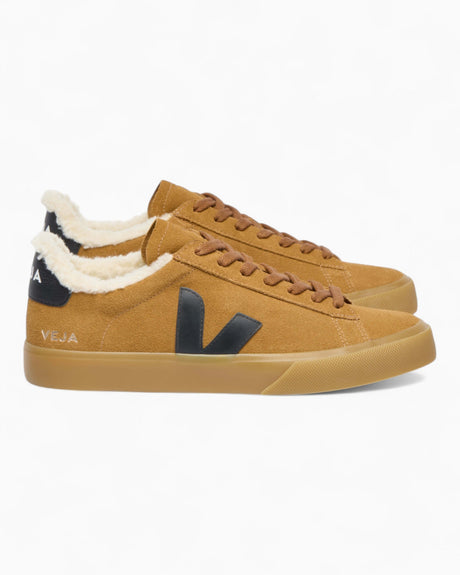 VEJA Campo Winter Fured Suede Kadın Sneaker Camel Black/Natural