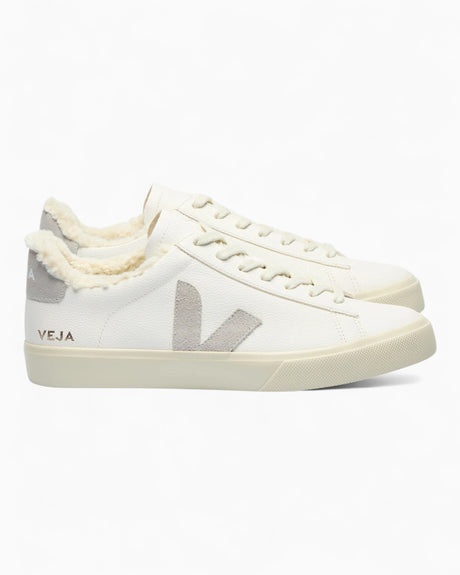 VEJA Campo Winter Fured Suede Kadın Sneaker Extra White/Light Grey