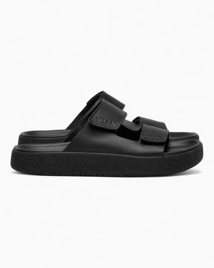 VEJA Etna Organic Traced Leather Erkek Terlik Full Black