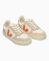 VEJA Small V-10 Laces Chromefree Leather Çocuk Sneaker Extra White/Furny Almond