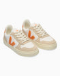 VEJA Small V-10 Laces Chromefree Leather Çocuk Sneaker Extra White/Furny Almond