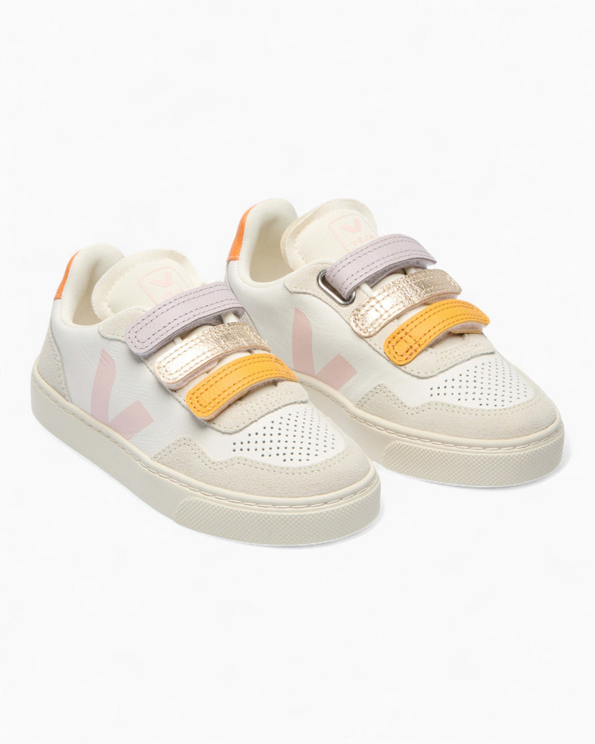 VEJA Small V-90 O.T. Leather Çocuk Sneaker Multico White/Petale