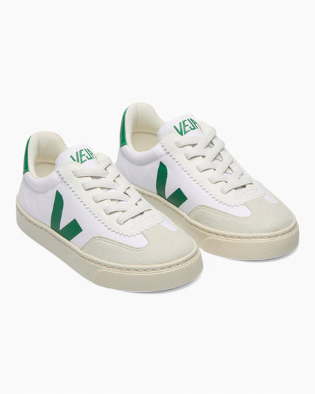 VEJA Small Volley Canvas Çocuk Sneaker White/Emeraude