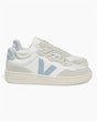 VEJA V-90 Leather Suede Logo Erkek Sneaker Extra White/Steel