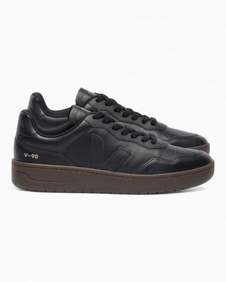 VEJA V-90 Leather Erkek Sneaker Full Black/Eagle