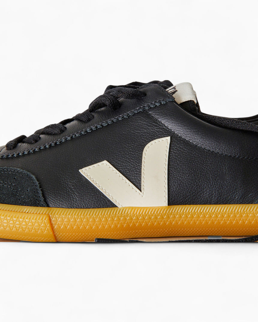 VEJA Volley Organic Traced Leather Kadın Sneaker Black/Pierre