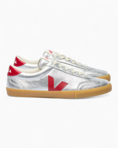 VEJA Volley Organic Traced Leather Kadın Sneaker Silver/Pepper