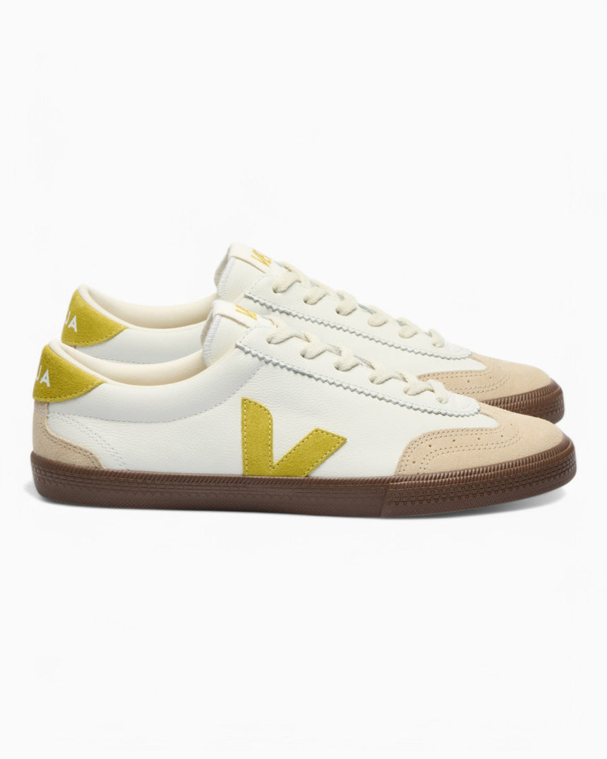 VEJA Volley Organic Traced Leather Kadın Sneaker White/Liquor Bark