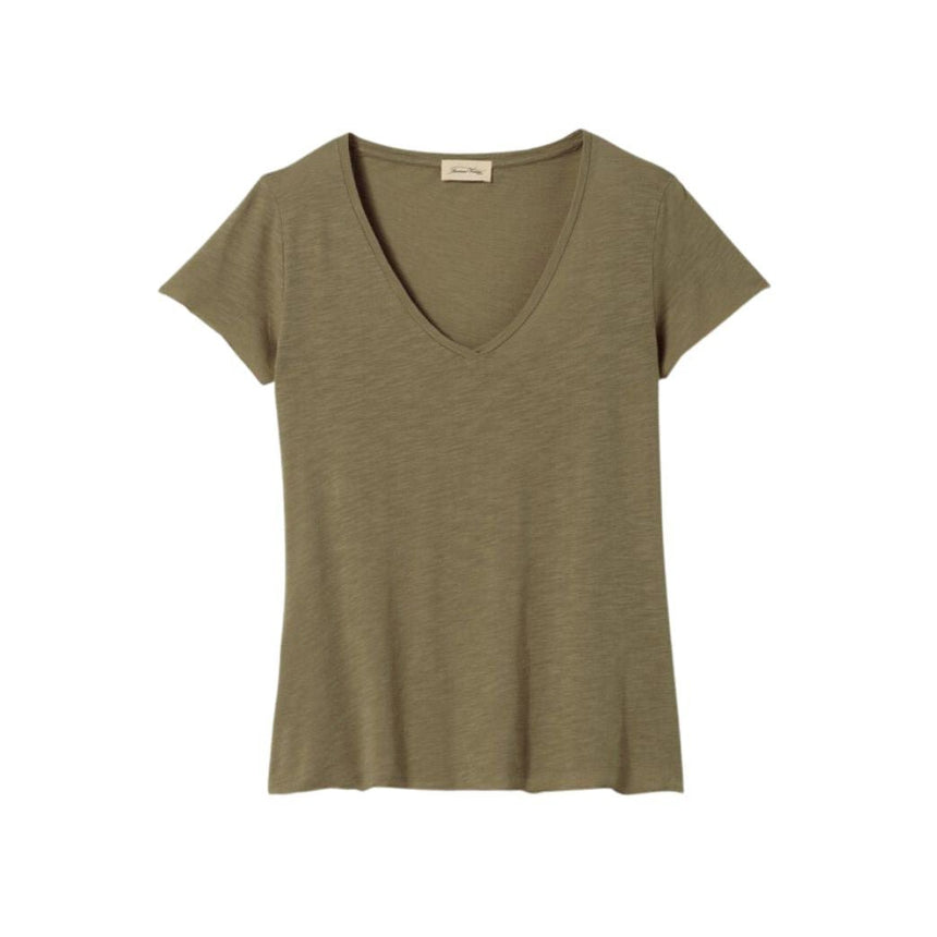 American Vintage Jacksonville Kadın V-Neck T-Shirt Olive Green