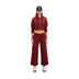 Anais&Margaux Full Zip Relaxed Crop Hoodie Burgundy Kırmızı