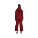 Anais&Margaux Full Zip Relaxed Crop Hoodie Burgundy 